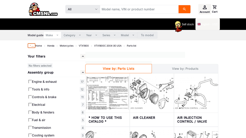 Honda VTX1800C 2004 (4) USA parts lists and schematics honda vtx 1800c parts