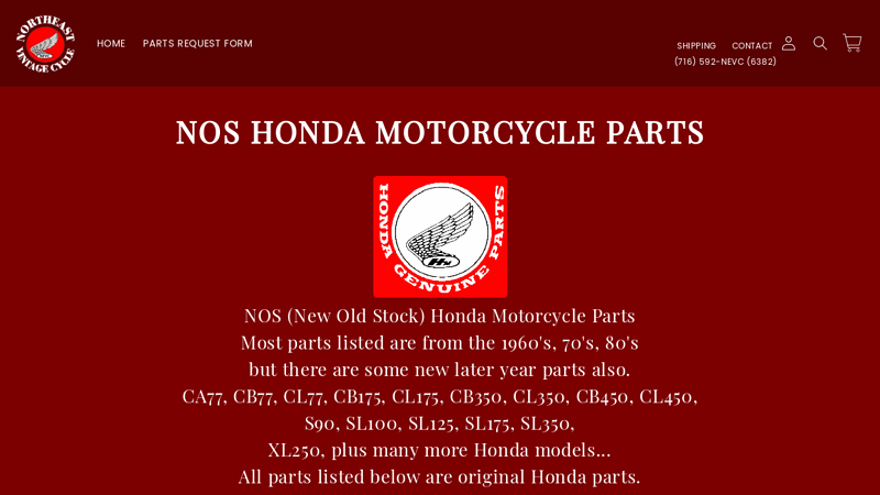 Hondanuts.com Honda NOS Motorcycle Parts used honda bike parts