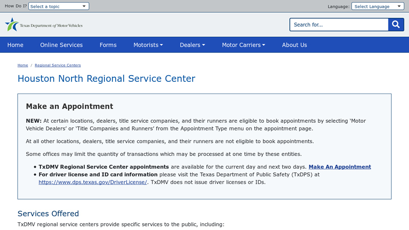 Houston North Regional Service Center north shepherd auto parts