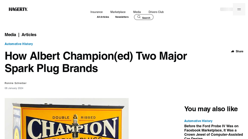 How Albert Champion(ed) Two Major Spark Plug Brands champion auto parts