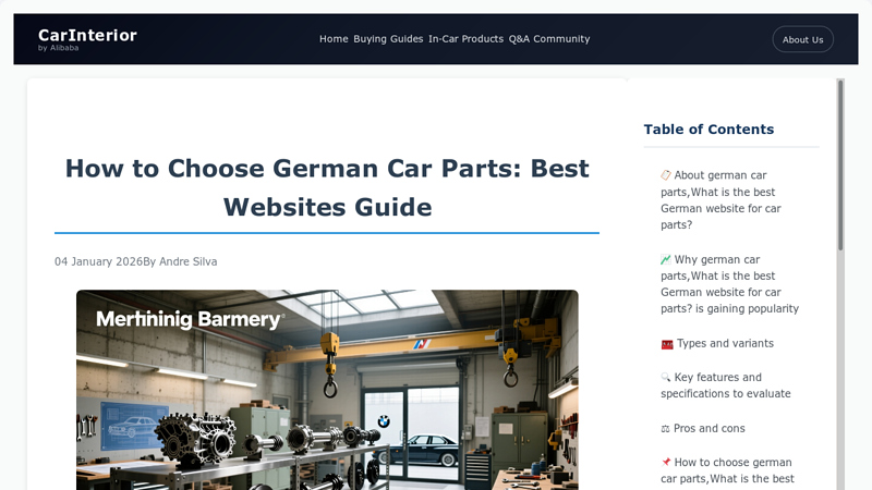 How to Choose German Car Parts:  Websites Guide auto parts germany online