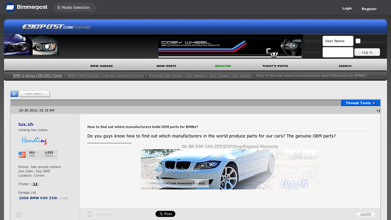 How to find out which manufacturers build OEM parts for BMWs? bmw x5 car parts