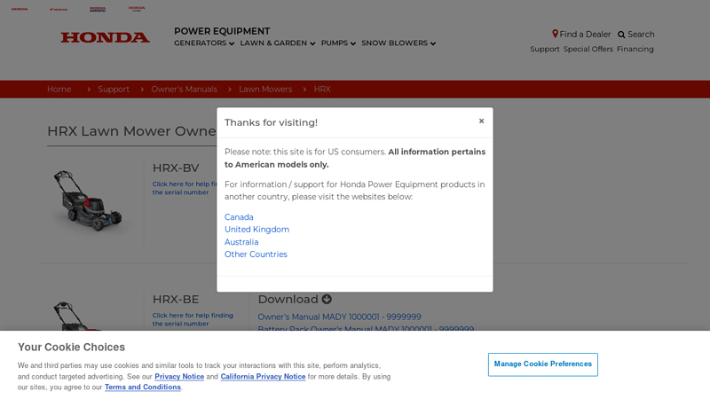 HRX Lawn Mower Owner's Manuals honda hrx217 parts manual pdf