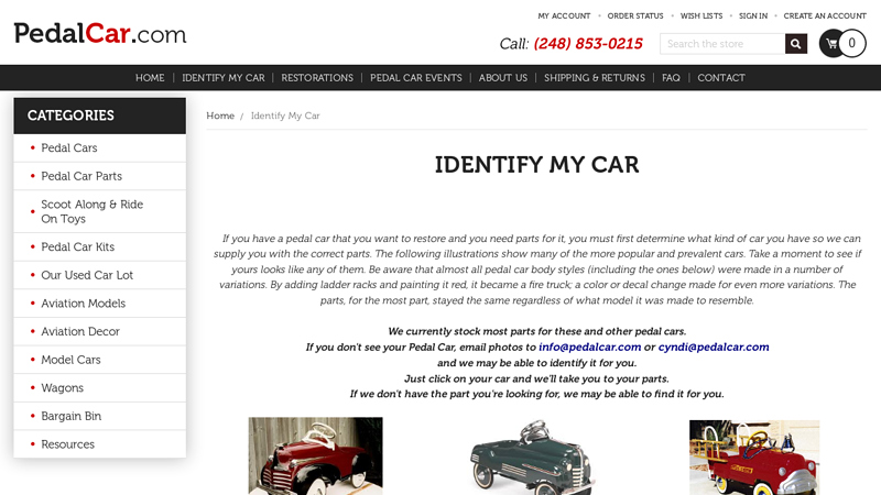 Identify My Car murray pedal car parts