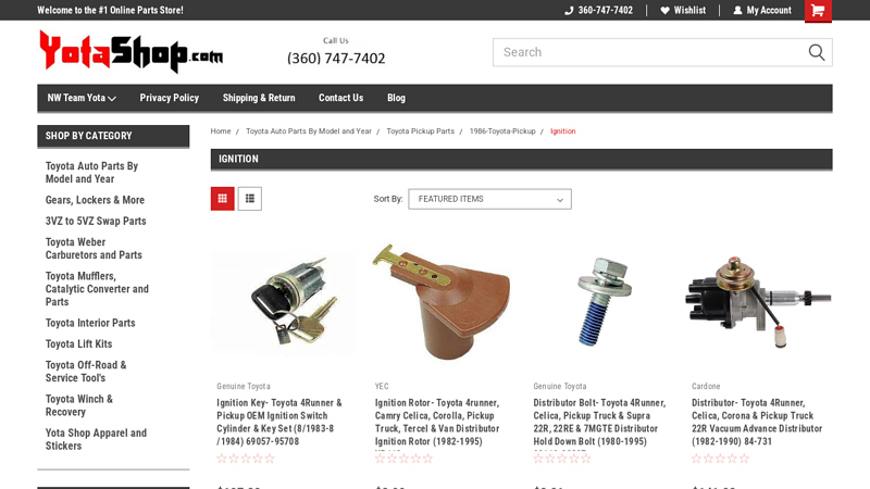 Ignition 1986 toyota pickup parts