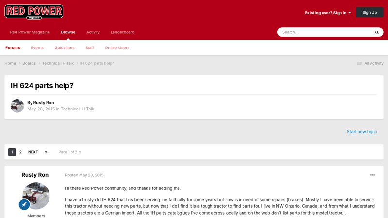 IH 624 parts help? international tractor parts catalog