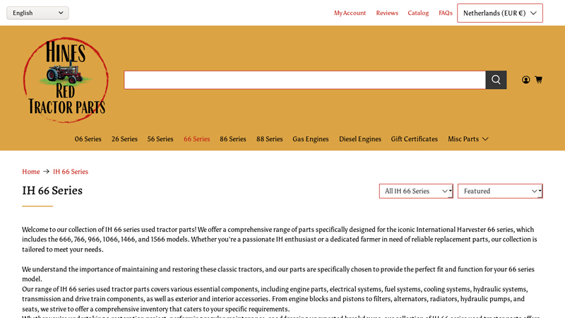 IH 66 Series international tractor parts catalog