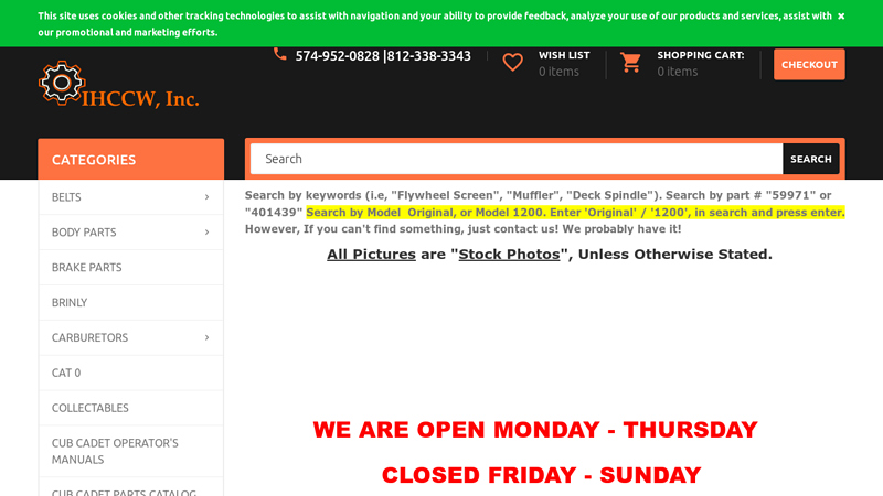 IHCCW, Inc. cub cadet lawn tractor parts