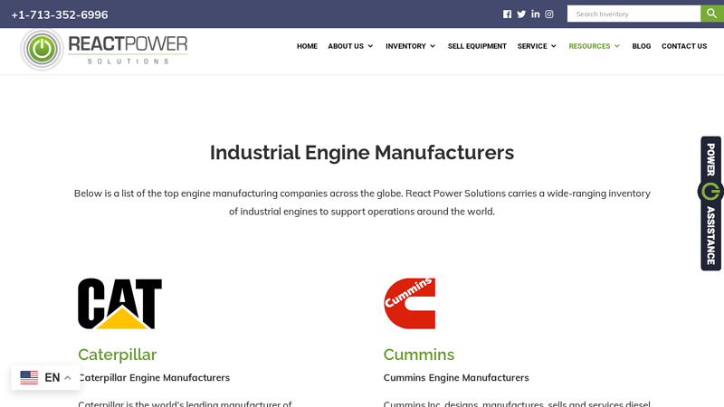 Industrial Engine Manufacturers truck engine parts
