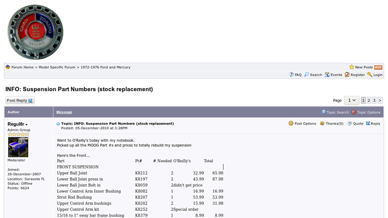 INFO 1970 ford torino parts