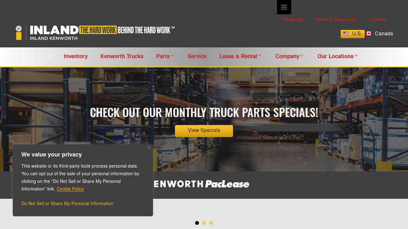 Inland Kenworth U.S. inland truck parts & service