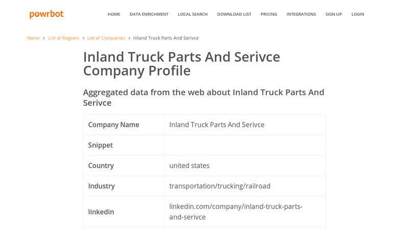 Inland Truck Parts And Serivce Company Profile inland truck parts bismarck