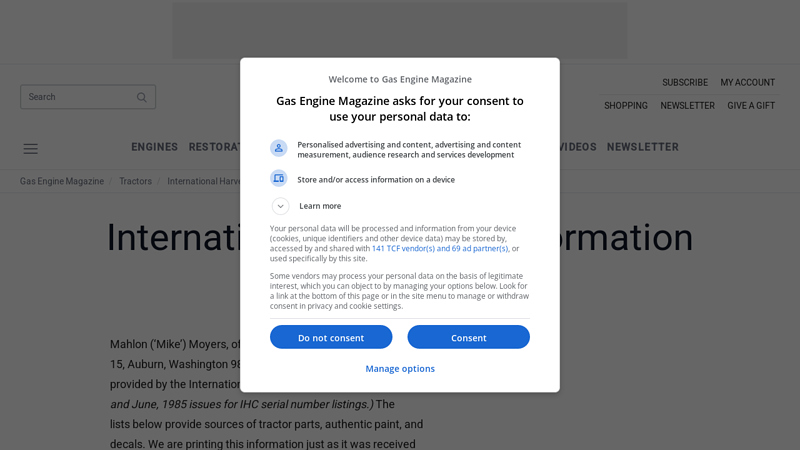 International Harvester Information international harvester tractor parts