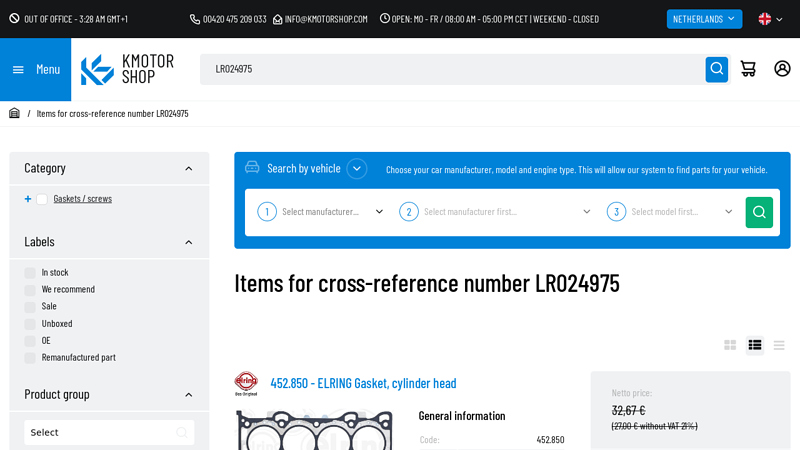 Items for cross-reference number LR024975 lr024975 ford replacement parts