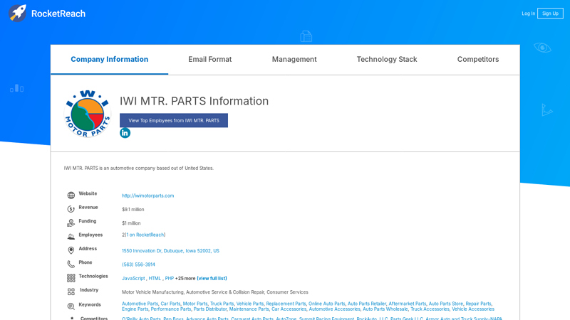 IWI MTR. PARTS Information iwi auto parts