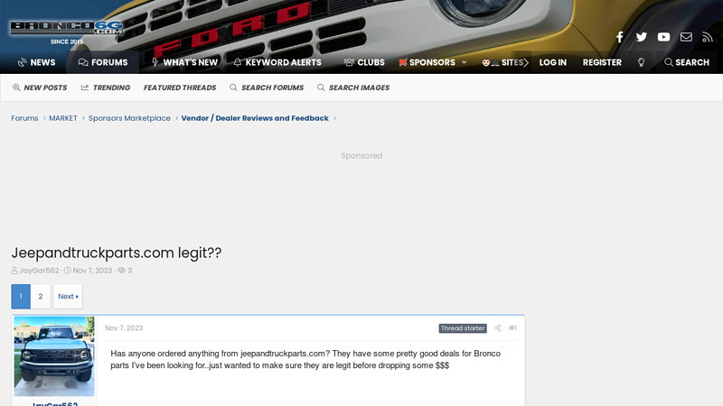 Jeepandtruckparts.com legit?? jeep and truck parts discount code