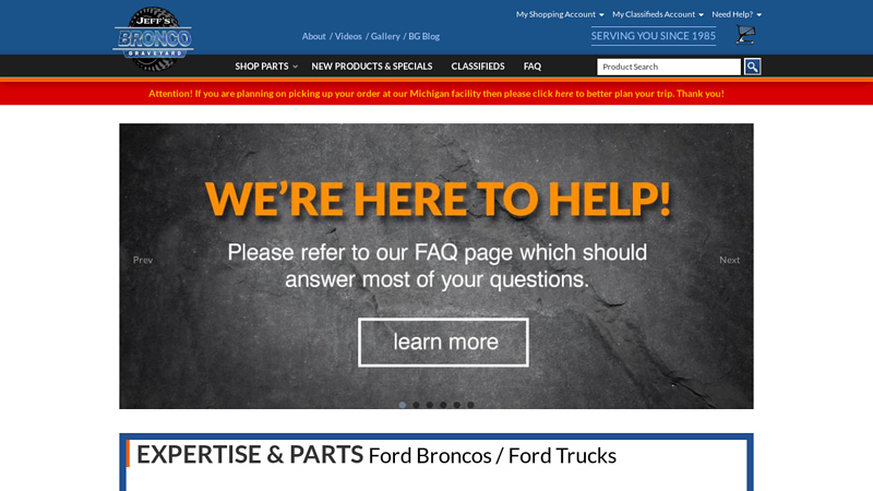 Jeff's Bronco Graveyard ford bronco parts catalog