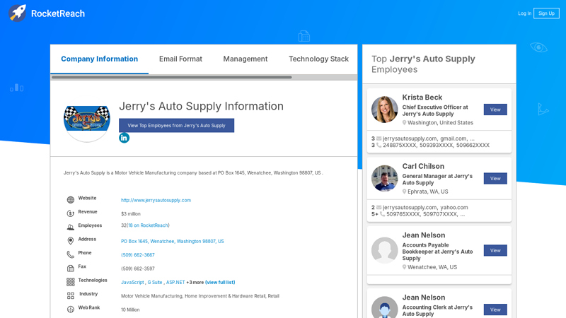 Jerry's Auto Supply Information jerry's auto parts