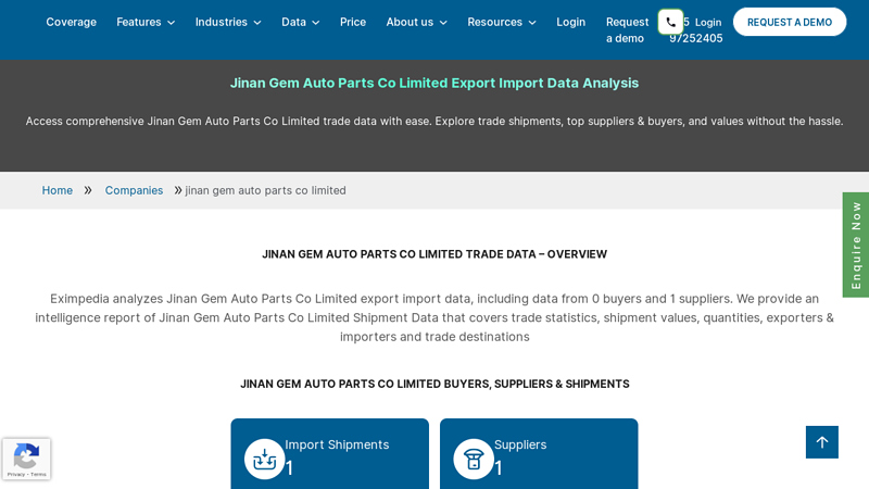 Jinan Gem Auto Parts Co Limited Export Import Data gem auto parts