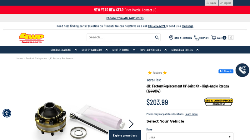 JK: Factory Replacement CV Joint Kit advance auto parts teraflex 1 front coil spring spacer