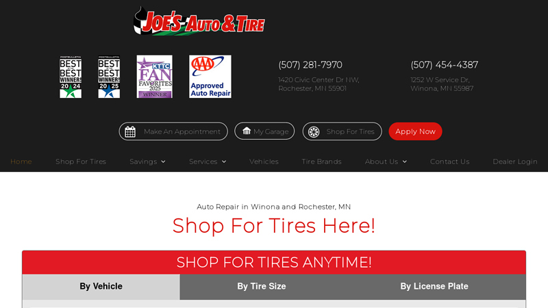 Joe's Auto & Tire auto parts rochester mn