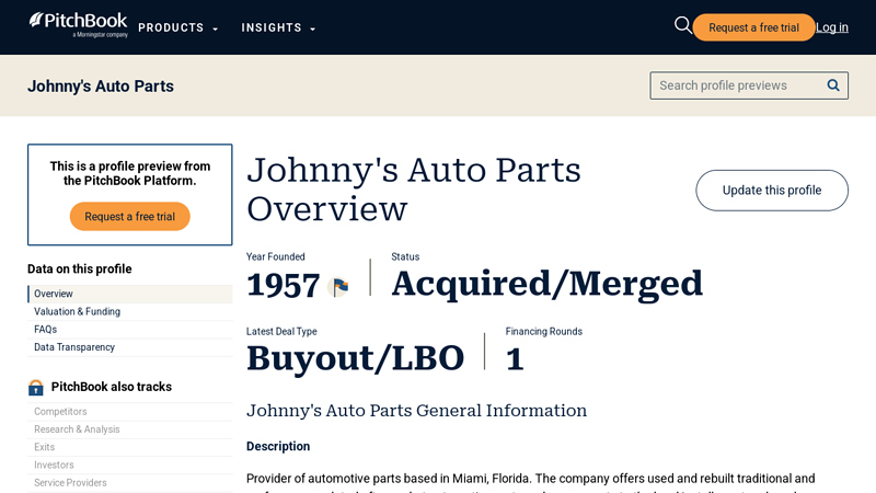 Johnny's Auto Parts 2025 Company Profile johnny's auto parts
