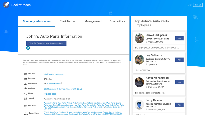 John's Auto Parts Information john's auto parts