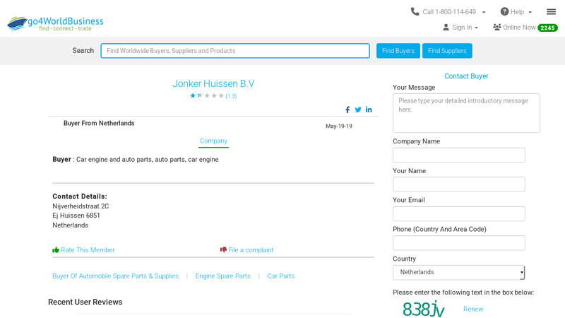 Jonker Huissen B.V. Buyer from Netherlands. View Company. jonker auto parts