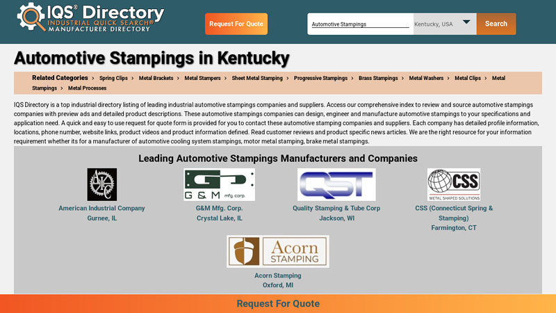 Kentucky Automotive Stamping Companies ky auto parts berea