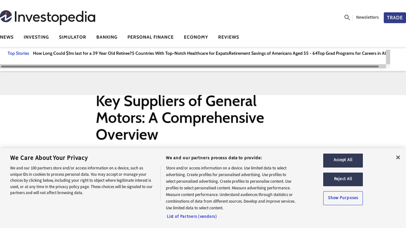 Key Suppliers of General Motors general motors aftermarket parts