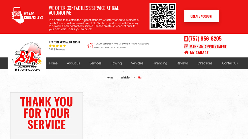 Kia Repair in Newport News, VA b&l auto parts
