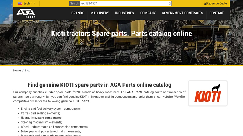 Kioti tractors Spare parts. Parts catalog online kioti tractor parts