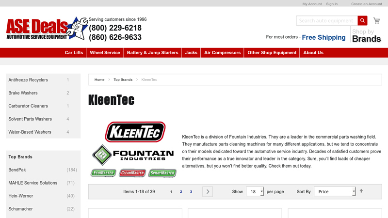 KleenTec auto parts cleaner