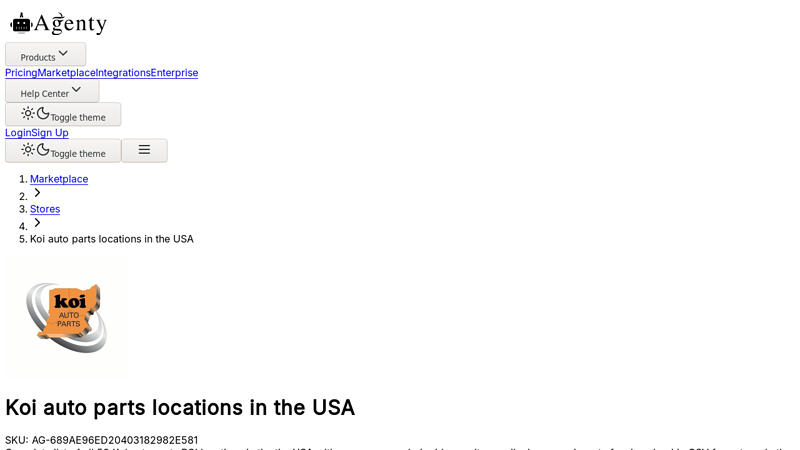 Koi auto parts locations in the USA koi auto parts near me
