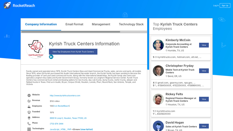 Kyrish Truck Centers Information kyrish truck parts