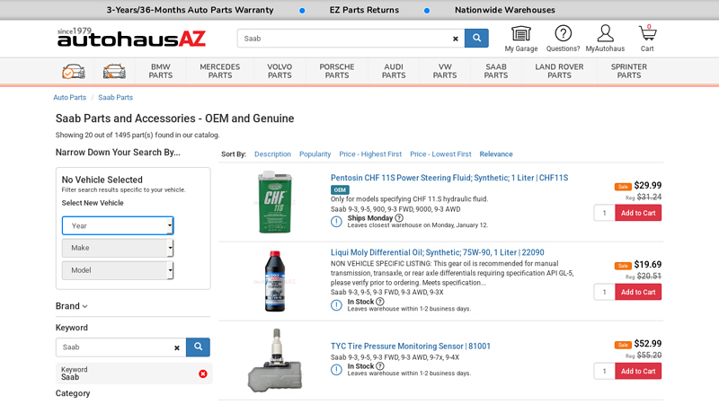 Large Selection of Saab OEM and Aftermarket Parts saab car parts