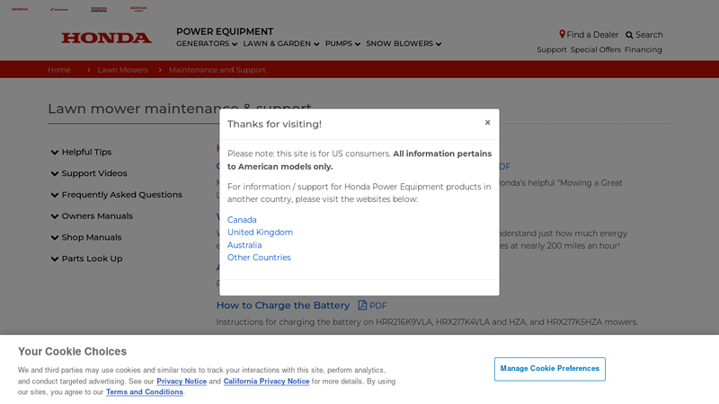 Lawn Mower Maintenance & Support honda push mower parts