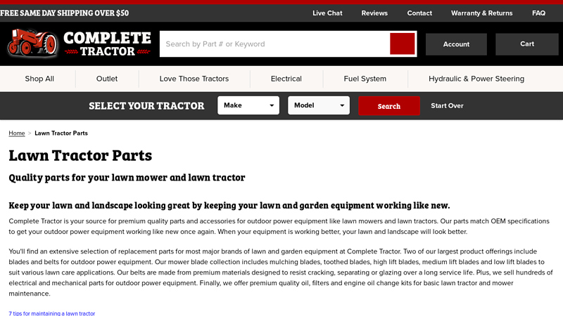 Lawn Tractor Parts lawn tractor parts online