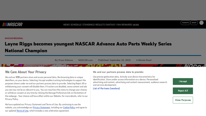 Layne Riggs becomes youngest NASCAR Advance Auto Parts ... advance auto parts daytona beach