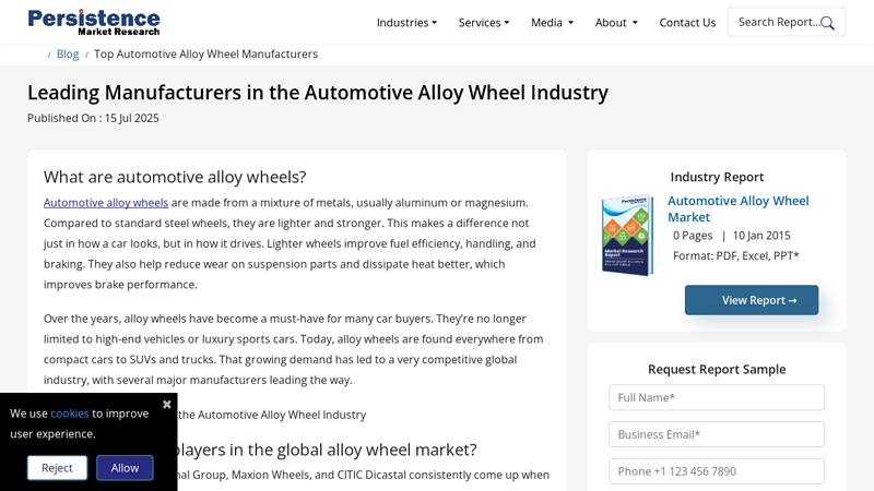 Leading Manufacturers in the Automotive Alloy Wheel Industry car wheel parts