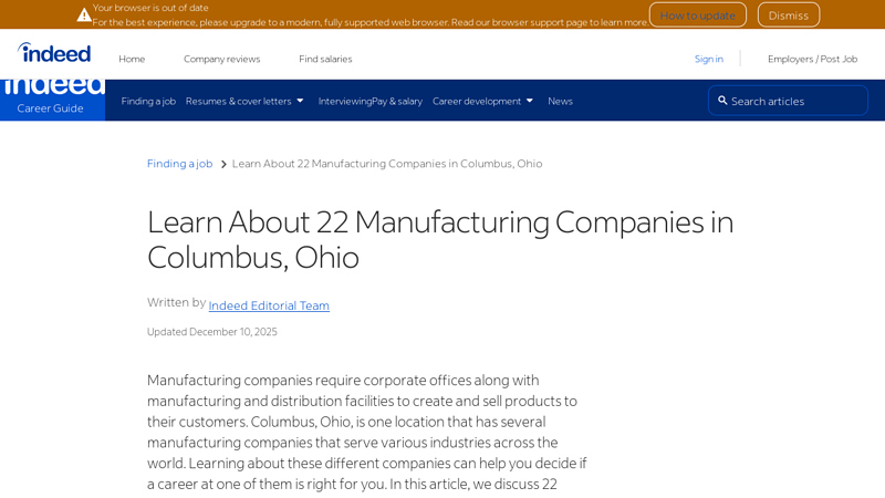 Learn About 22 Manufacturing Companies in Columbus, Ohio car parts columbus ohio