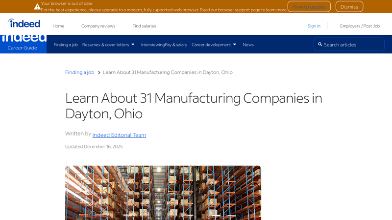 Learn About 31 Manufacturing Companies in Dayton, Ohio car parts dayton ohio