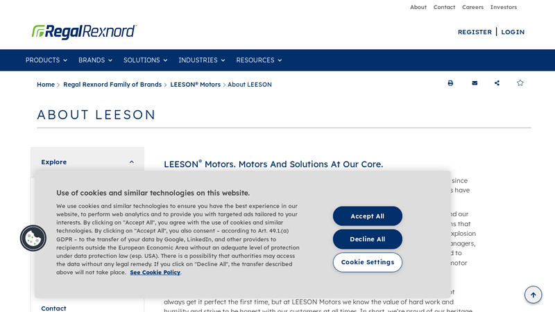 Leeson Brand Overview leeson electric motor parts