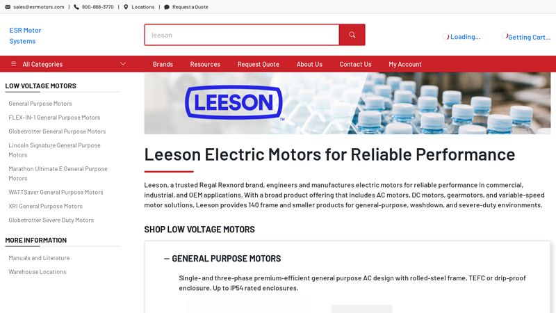 Leeson Electric Motors & Drives leeson electric motor parts