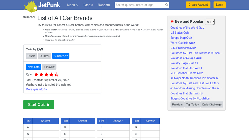 List of All Car Brands car part quiz