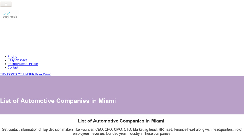 List of Automotive Companies in Miami auto parts miami fl