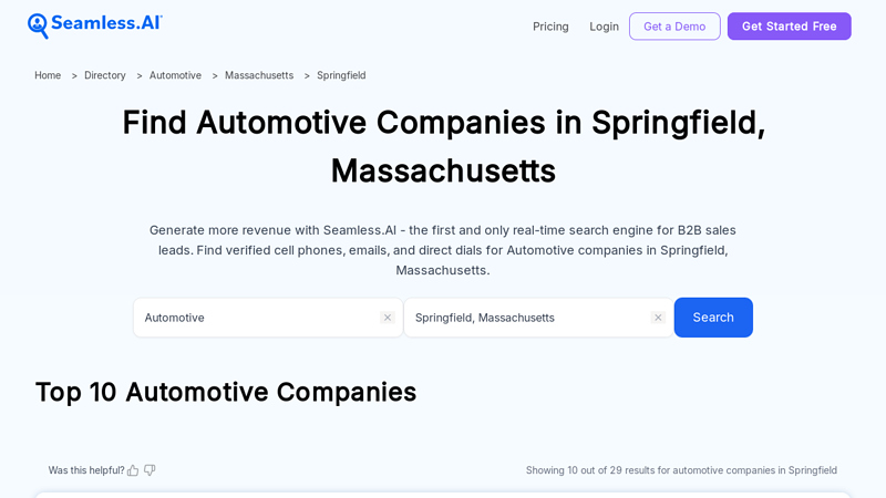 List of Automotive Companies in Springfield, Massachusetts springfield auto parts
