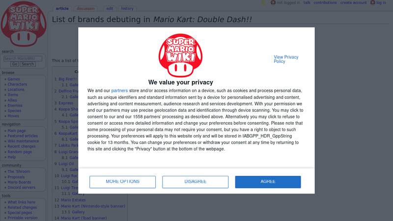 List of brands debuting in Mario Kart pharmacy truck parts