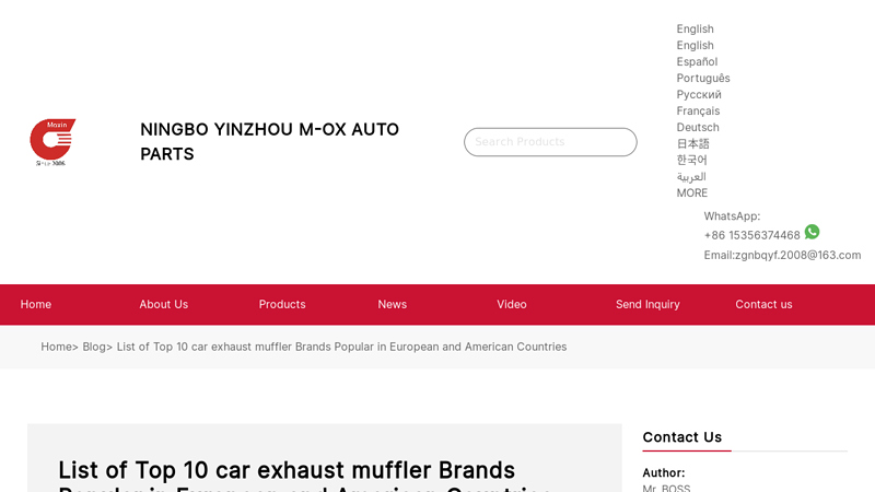 List of car exhaust muffler Brands Popular in European and ... car exhaust parts