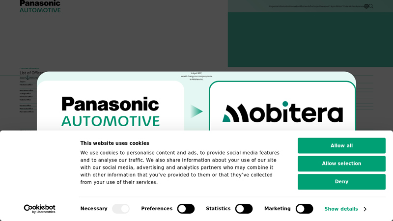 List of Office Locations panasonic auto parts facility